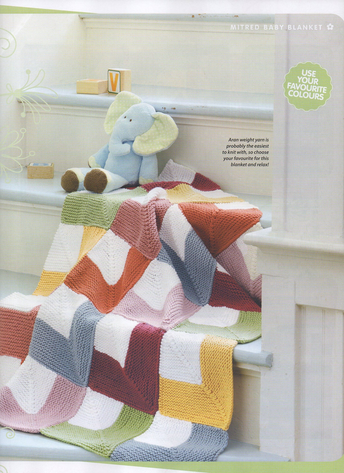 Baby Blanket Aran Knitting Pattern Pdf Etsy