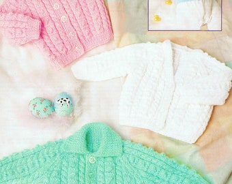 baby boys girls cardigans double knit knitting pattern pdf digital download