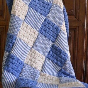 patchwork blanket chunky knit knitting pattern pdf instant digital download