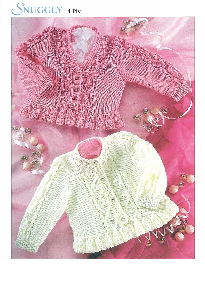 baby girls cardigans 4 ply knitting pattern pdf image 1