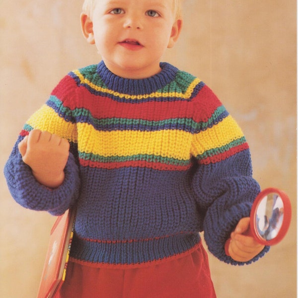 baby children's sweater jumper double knit knitting pattern pdf instant digital download
