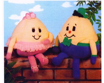 humpty dumpty and Harriet toy double knit knitting pattern pdf instant digital download