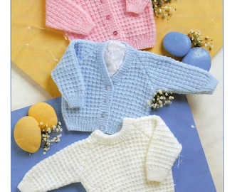baby girls boys cardigans and sweater double knit knitting pattern pdf instant digital download
