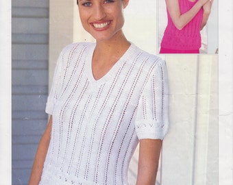 womens ladies lace sweater top 4 ply knitting pattern pdf instant download