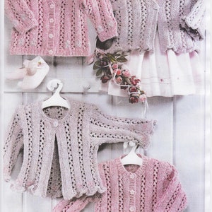 baby childrens girls lace cardigans 0 months - 6 years with or with out frill edges double knit knitting pattern pdf instant download