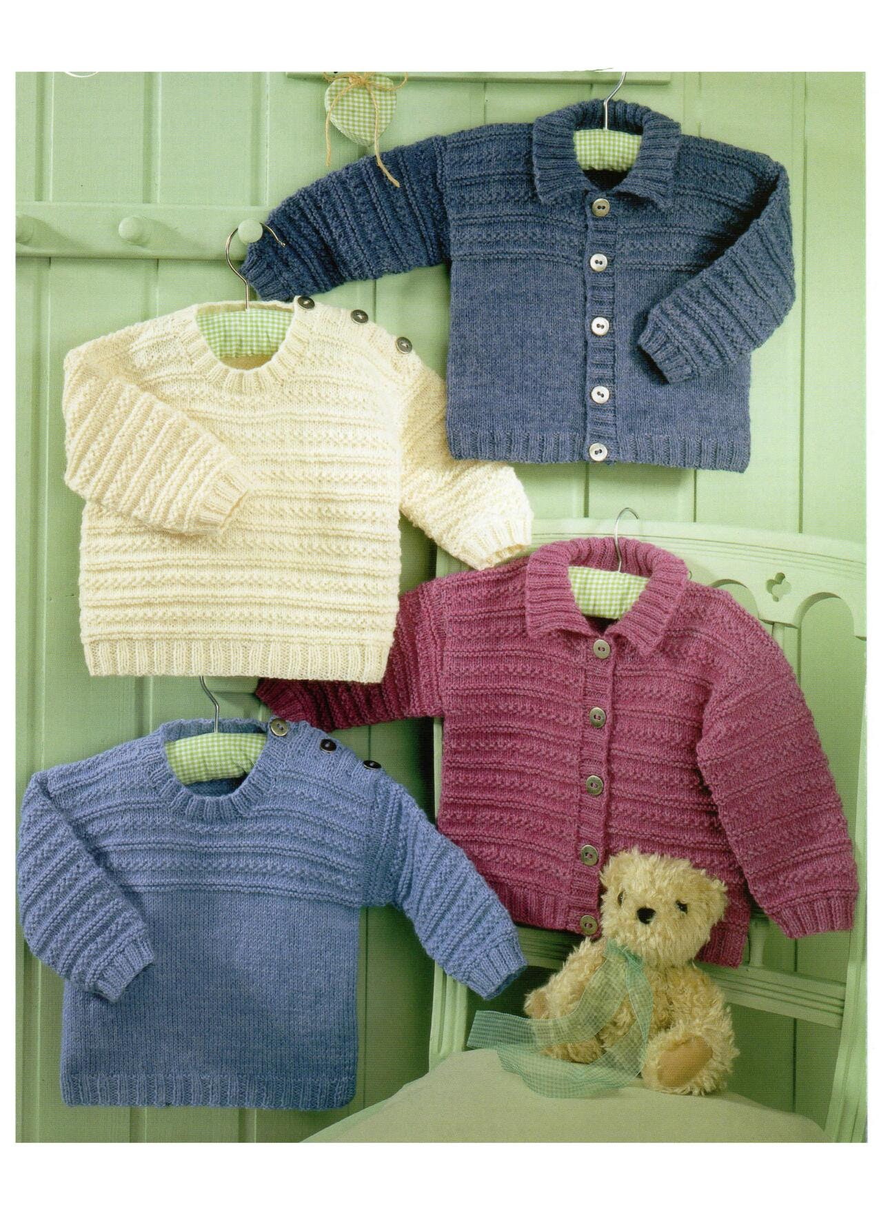 Baby Boys Girls Sweaters and Jacket 4 Ply Knitting Pattern Pdf - Etsy UK