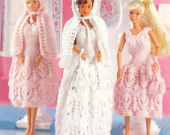 barbie girls doll clothes double knit and 4 ply knitting pattern pdf instant digital download