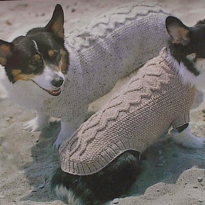 dog coat Aran knit knitting pattern pdf 190