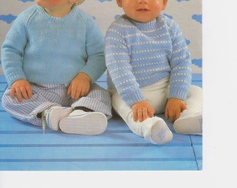 baby boys girls easy knit sweaters jumpers 4 ply knitting pattern pdf instant digital download