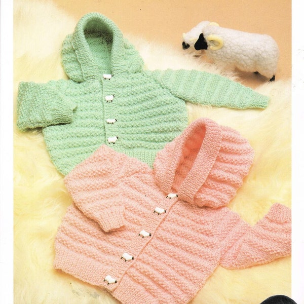 baby / boys / girls / hooded jacket double knit knitting pattern pdf instant digital download