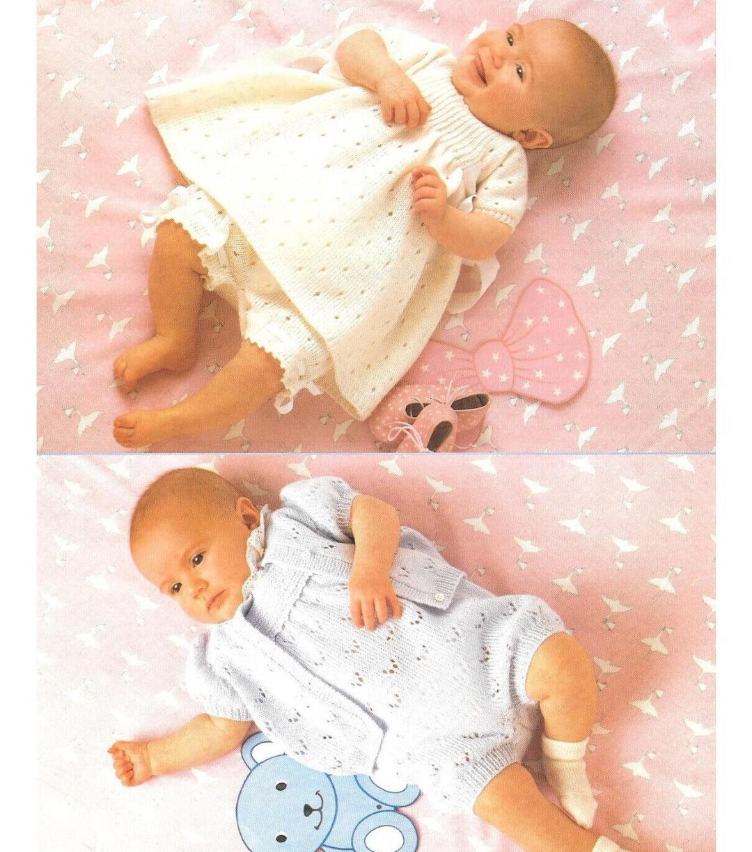 Baby Dress Pants Cardigan and Romper 4 Ply Knitting Pattern Pdf Digital