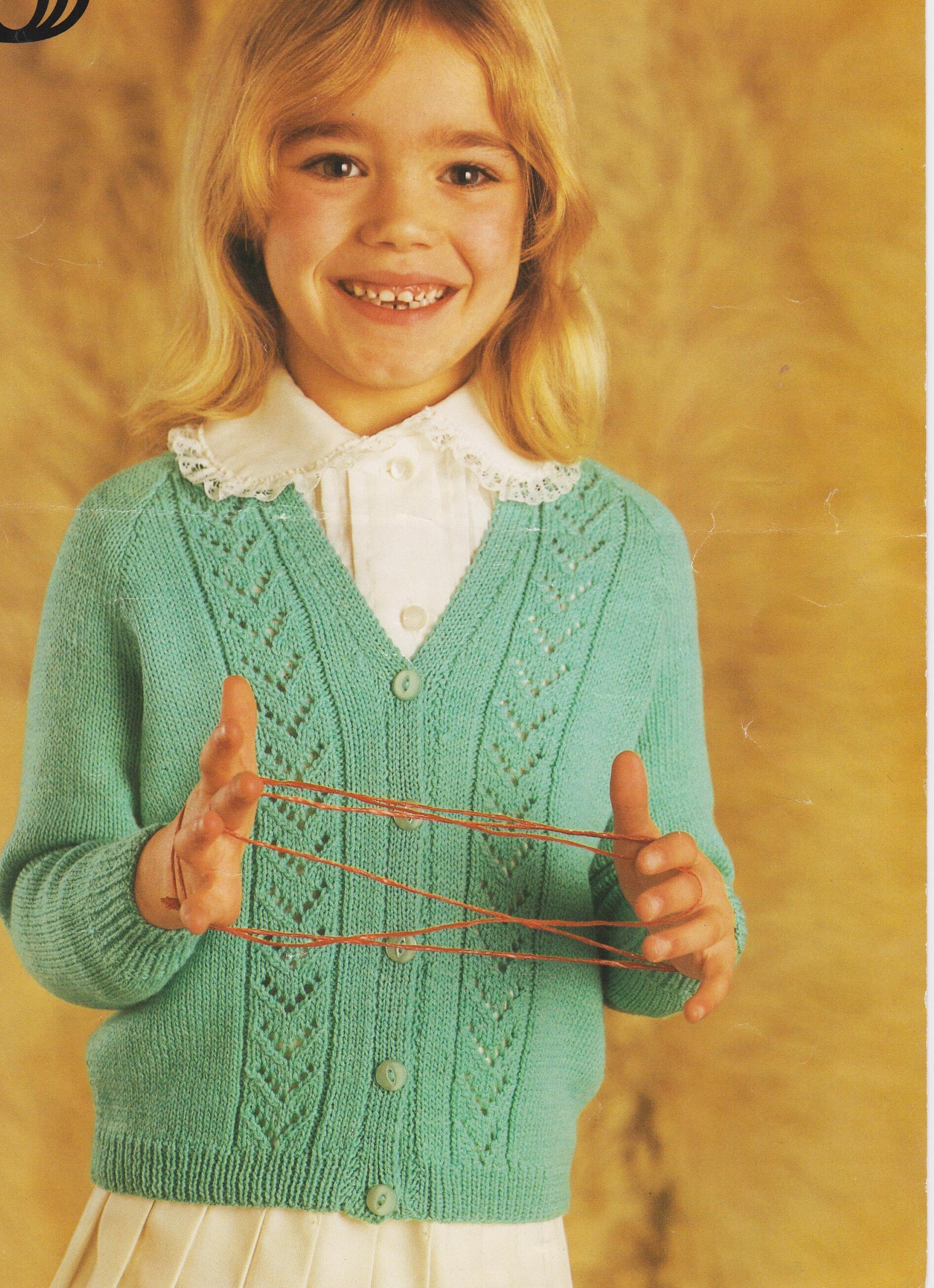 Children's Girls Cardigan Double Knit and 4 Ply Knitting Pattern Pdf ...