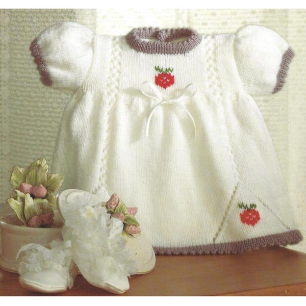 baby girls dress double knit knitting pattern pdf instant digital download