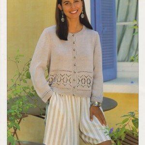 women's ladies cardigan double knit knitting pattern pdf instant digital download