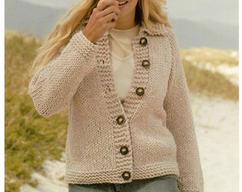 womens / ladies / jacket and hat double knit knitting pattern pdf instant digital download