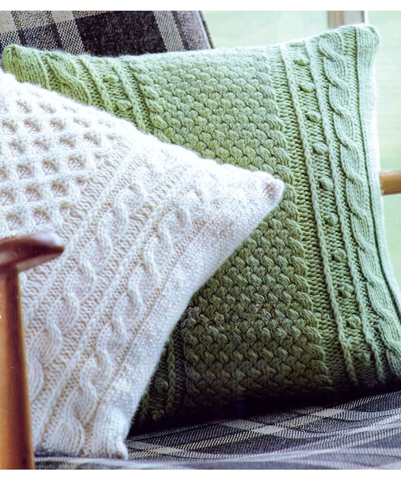 Cushions Aran Knitting Pattern Etsy Canada