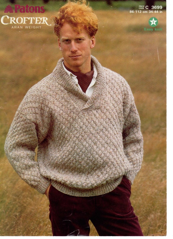 Easy mens top sweater knitting pattern