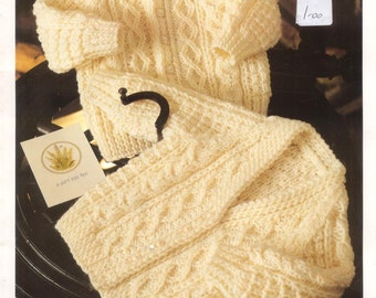 baby boys girls cardigans Aran knit knitting pattern pdf digital download
