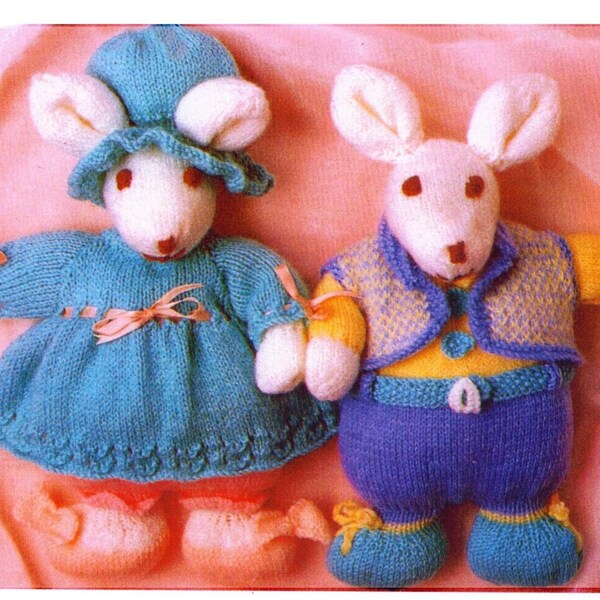 mice toys double knit knitting pattern pdf digital download