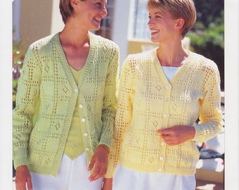 women's ladies cardigans double knit knitting pattern pdf instant digital download