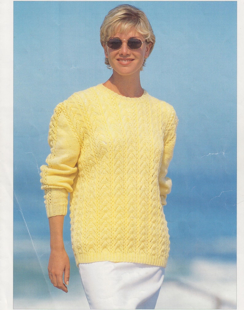 women's ladies sweaters jumpers 4 ply knitting pattern pdf instant digital download image 2