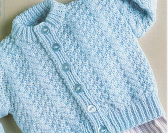 baby boys girls textured cardigan double knit knitting pattern pdf instant digital download