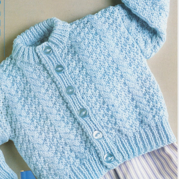 baby boys girls textured cardigan double knit knitting pattern pdf instant digital download