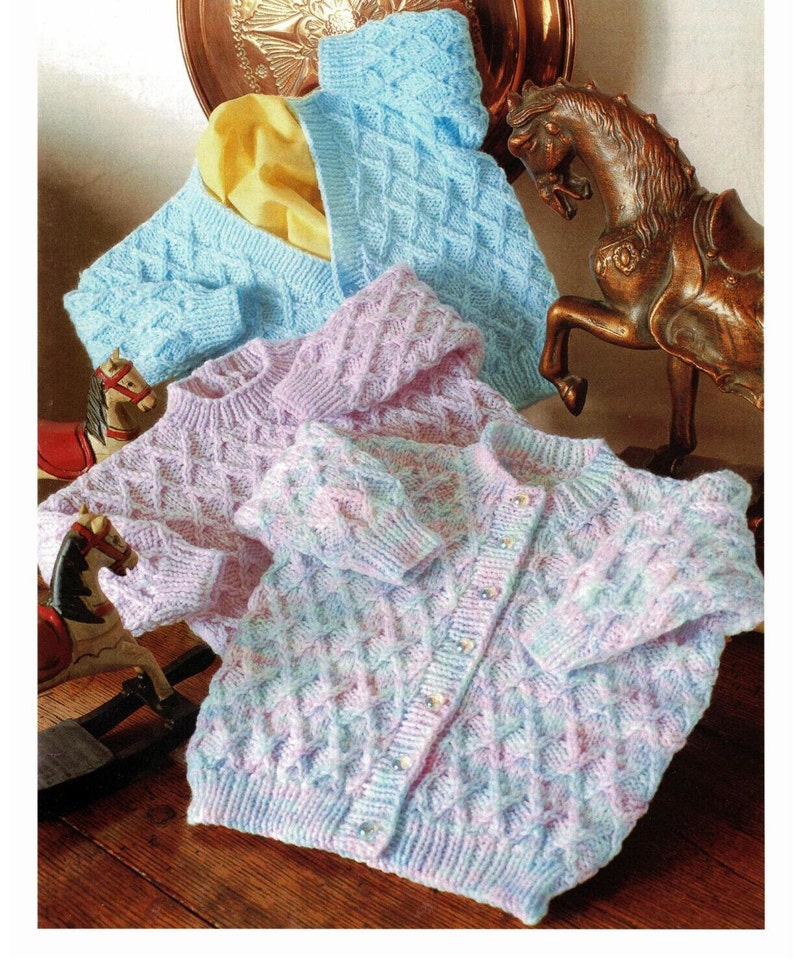 baby / boys / girls cardigans and sweater double knit and 4 ply knitting pattern pdf instant digital download image 1
