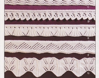 lace edgings double knit knitting pattern pdf instant digital download