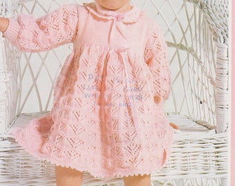 PDF Instant Digital Download Baby Girl Dress 3 to 9 Months 4 Ply ...