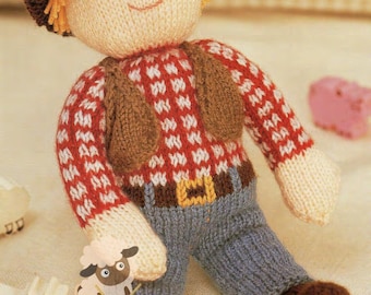 cowboy toy double knit knitting pattern pdf digital download