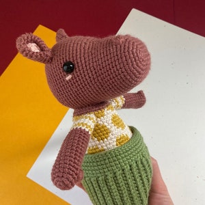 Handmade Crochet Hippo Plush – Soft Amigurumi Toy
