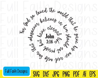 John 3:16 svg, John 316 svg, John 3 16 svg, ai, pdf, png, jpg, dxf, eps, Car Dieu a tant aimé le monde, svg religieux, foi chrétienne,