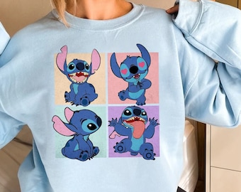 Sweat-shirt Disney Stitch, sweat à capuche Stitch, sweat-shirt Stitch, sweat-shirt maille rigolote pour maman et enfant, sweats à capuche Disney Stitch, pull Stitch