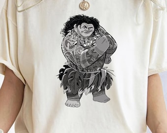 Comfort Colors® Disney Moana Characters Maui Portrait C1189 Magic Kingdom Holiday Trip Unisex Tshirt Family Birthday Gift Adult Kid Tee