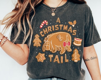 Comfort Colors® Eeyore Gingerbread A Christmas Tail C2097 Magic Kingdom Holiday Trip Unisex Tshirt Family Birthday Gift Adult Kid Tee