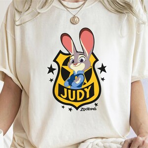 Judy Badge Zootopia Disney Family Vacation C2159 Comfort Colors Magic Kingdom Holiday Trip Unisex Tshirt Family Birthday Gift Adult Kid Tee image 4