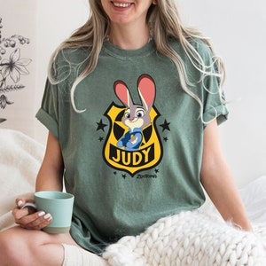 Judy Badge Zootopia Disney Family Vacation C2159 Comfort Colors Magic Kingdom Holiday Trip Unisex Tshirt Family Birthday Gift Adult Kid Tee image 2