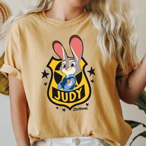 Judy Badge Zootopia Disney Family Vacation C2159 Comfort Colors Magic Kingdom Holiday Trip Unisex Tshirt Family Birthday Gift Adult Kid Tee image 3