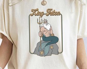 King Triton Little Mermaid Comfort Colors Tee - Magic Kingdom Trip