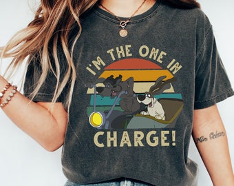 I'm The One In Charge Comfort Colors Tee: Unisex Cartoon Dog T-Shirt