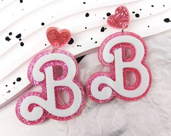 Cute Barbie Earrings Letter B