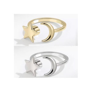 Anillo de ansiedad Resizable Star, anillo antiestrés, anillo fidget spinner en plata y oro. imagen 5