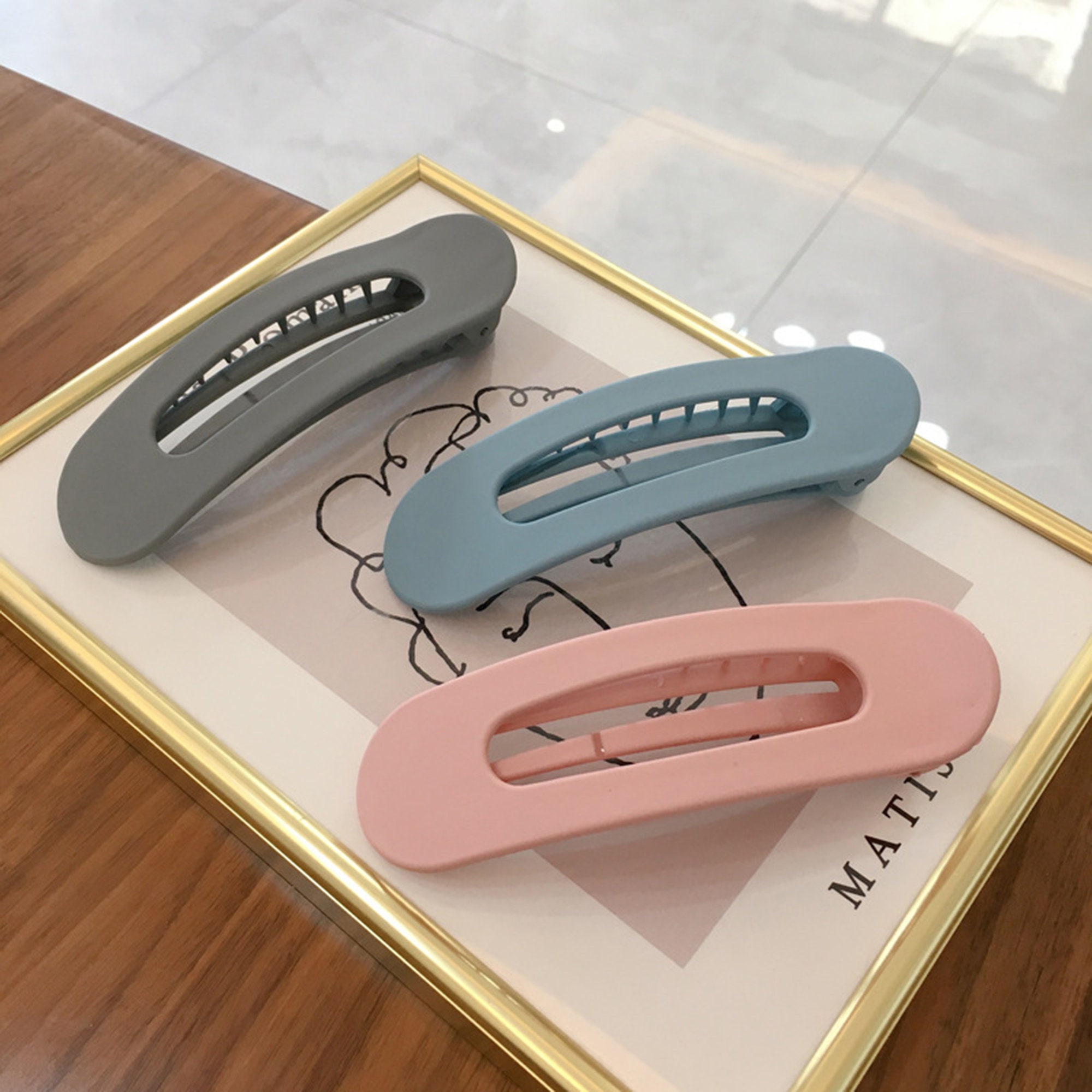 Pastel Hair Clips Large Oval Duckbill Clips Solid Color Hair Etsy UK