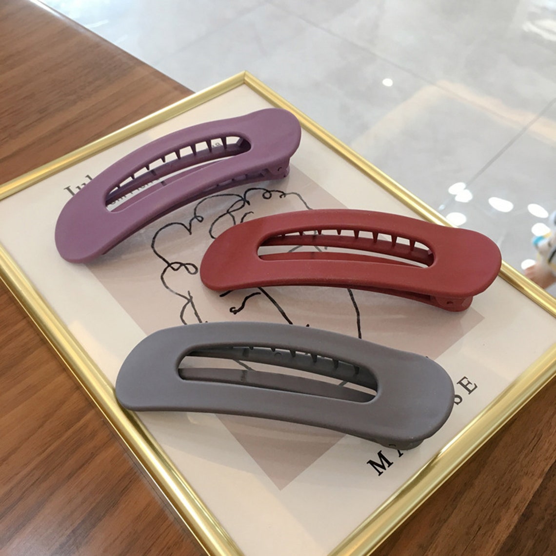 Pastel Hair Clips Large Oval Duckbill Clips Solid Color Hair Etsy UK