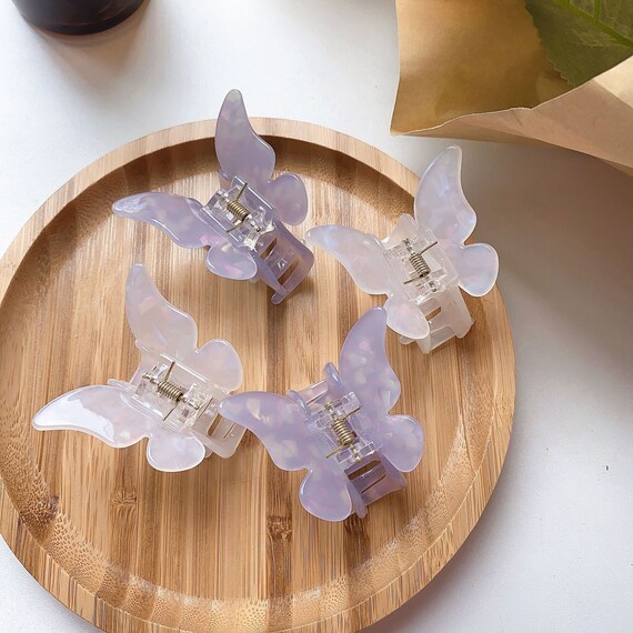 White purple butterfly hair clips simple butterfly hair claw Etsy