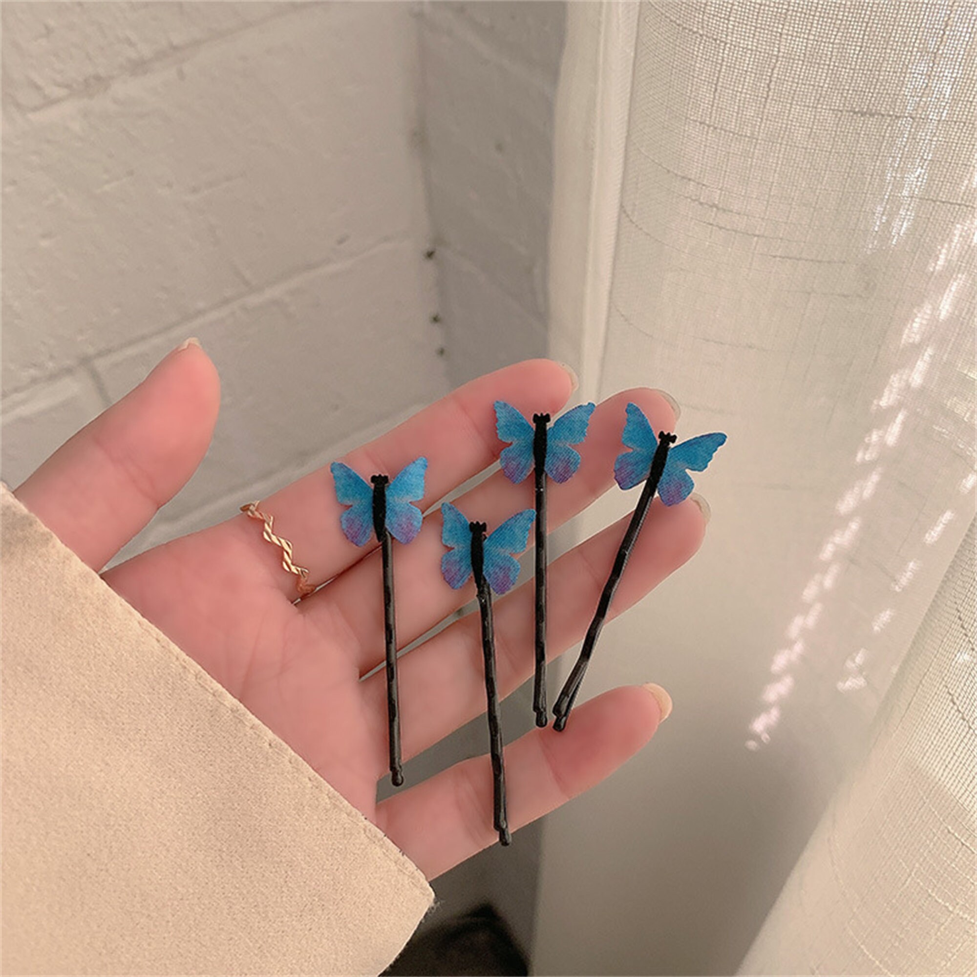 4PCS Y2K Blue Butterfly Hair Clips Blue Butterfly Hairpins Etsy