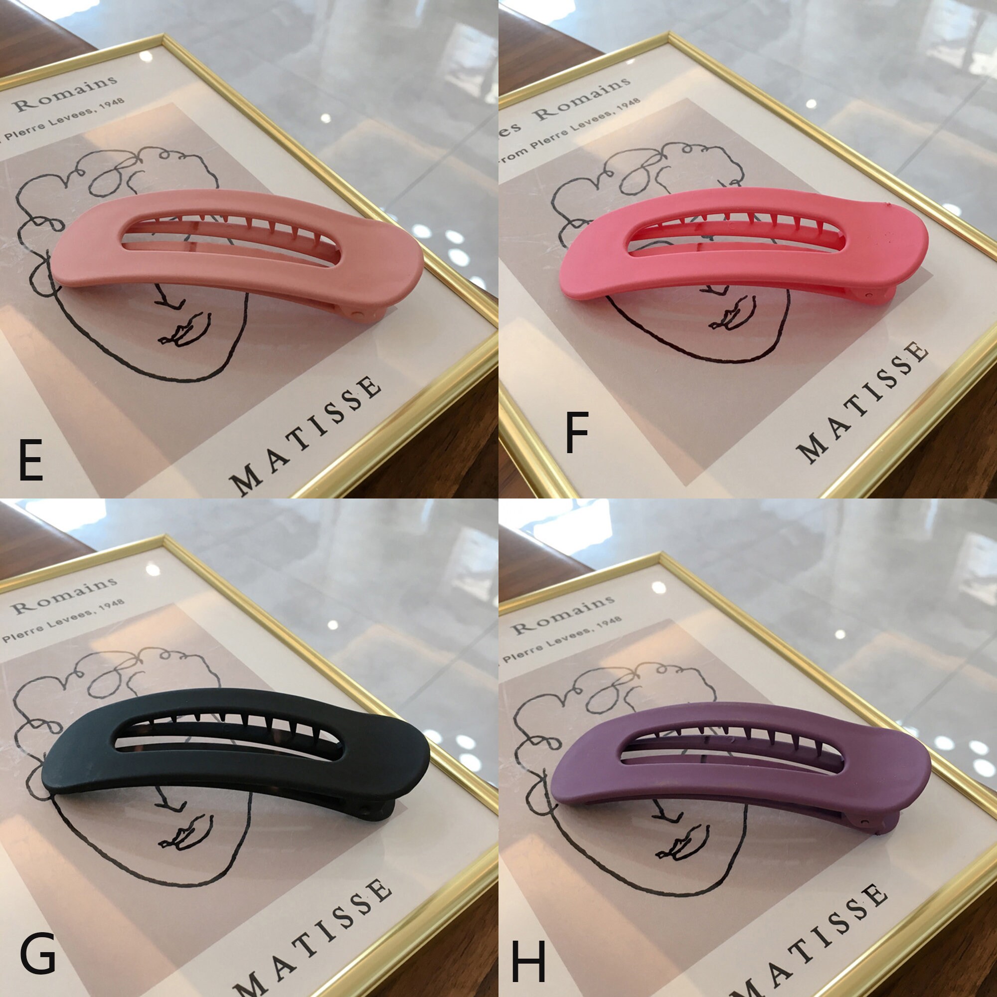 Pastell Haarclips große ovale Entenschnabelclips einfarbige | Etsy