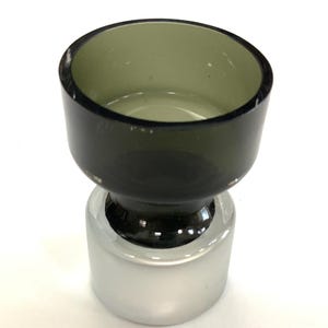 Frosted Green Scandinavian Modern Hand Blown Olive Green Frosted Glass art glass sculpture Norway Norwegian vases 3.5" x 2.5" MCM