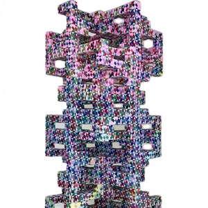 ORIGAMI ORIGINAL  85,000 Fold Innovative Tower Modern Geometric Sculpture Statue Centerpiece Patterns Bright Colorful Pop Art Math Science